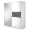 IZIA GRISE - Armoire 2 Portes Coulissantes Avec Miroir -Meubles Soldes Boutique armoire et dressing 10059033