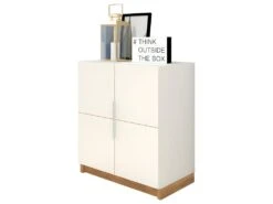Armoire Basse 2 Portes Blanche