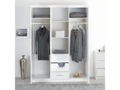 ALASKA - Armoire 3 Portes 1 Miroir Bois Massif Vernis Blanc 10 ALASKA - Armoire 3 Portes 1 Miroir Bois Massif Vernis Blanc -Meubles Soldes Boutique armoire et dressing 10059971