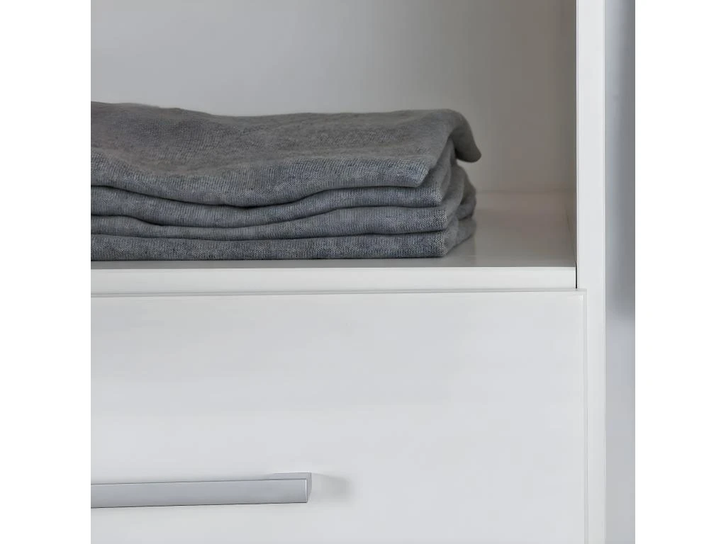 ALASKA - Armoire 3 Portes 1 Miroir Bois Massif Vernis Blanc 7 ALASKA - Armoire 3 Portes 1 Miroir Bois Massif Vernis Blanc – Image 5