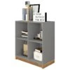 Rayonnage Bas Gris Mat Haut 76 Cm 4 Niches -Meubles Soldes Boutique armoire et dressing 10060405