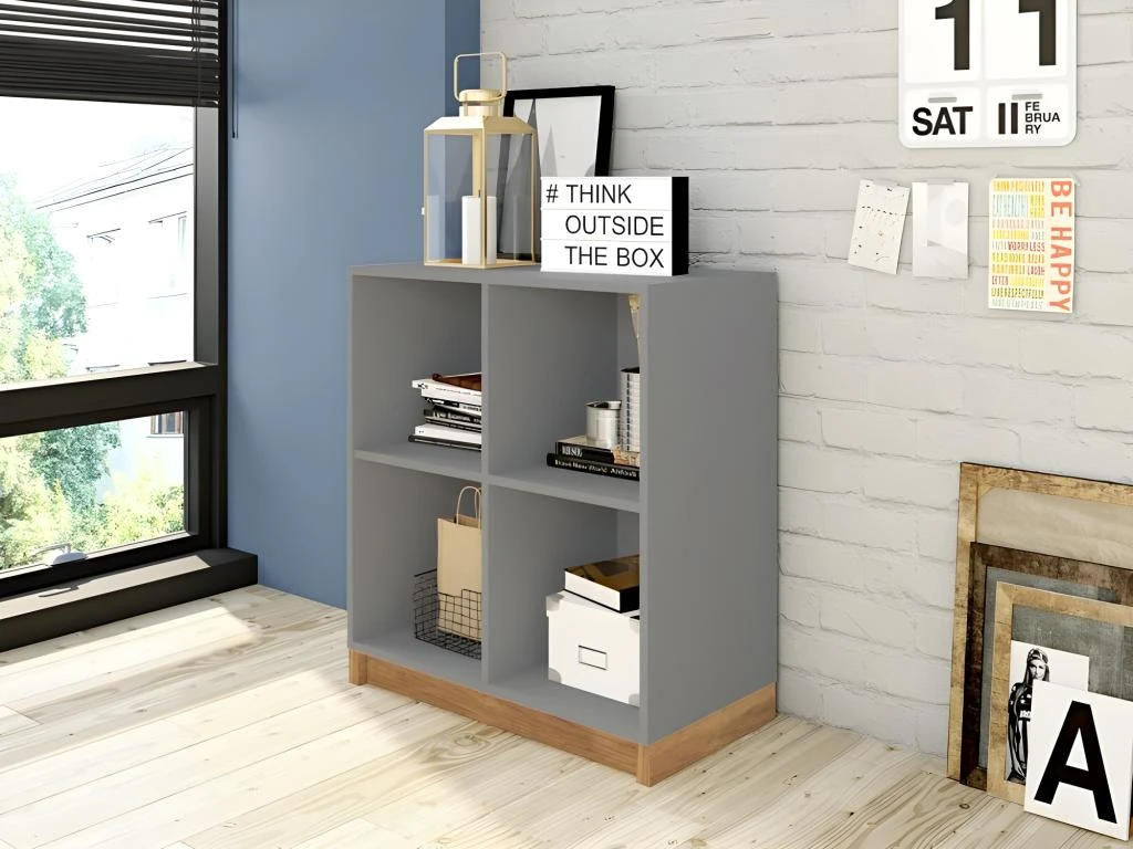 Rayonnage Bas Gris Mat Haut 76 Cm 4 Niches 6 Rayonnage Bas Gris Mat Haut 76 Cm 4 Niches â Image 4