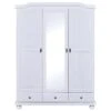 NEDER - Armoire 3 Portes Avec Penderie Bois Massif Vernis Blanc 2 NEDER - Armoire 3 Portes Avec Penderie Bois Massif Vernis Blanc -Meubles Soldes Boutique armoire et dressing 10060635