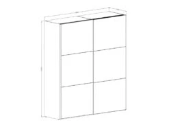 Armoire Design 2 Portes Coulissantes 200cm Couleur Blanc. Collection SMITH -Meubles Soldes Boutique armoire et dressing 10560699