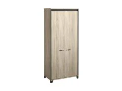 Armoire 2 Portes Bois/Noir - HUGUES