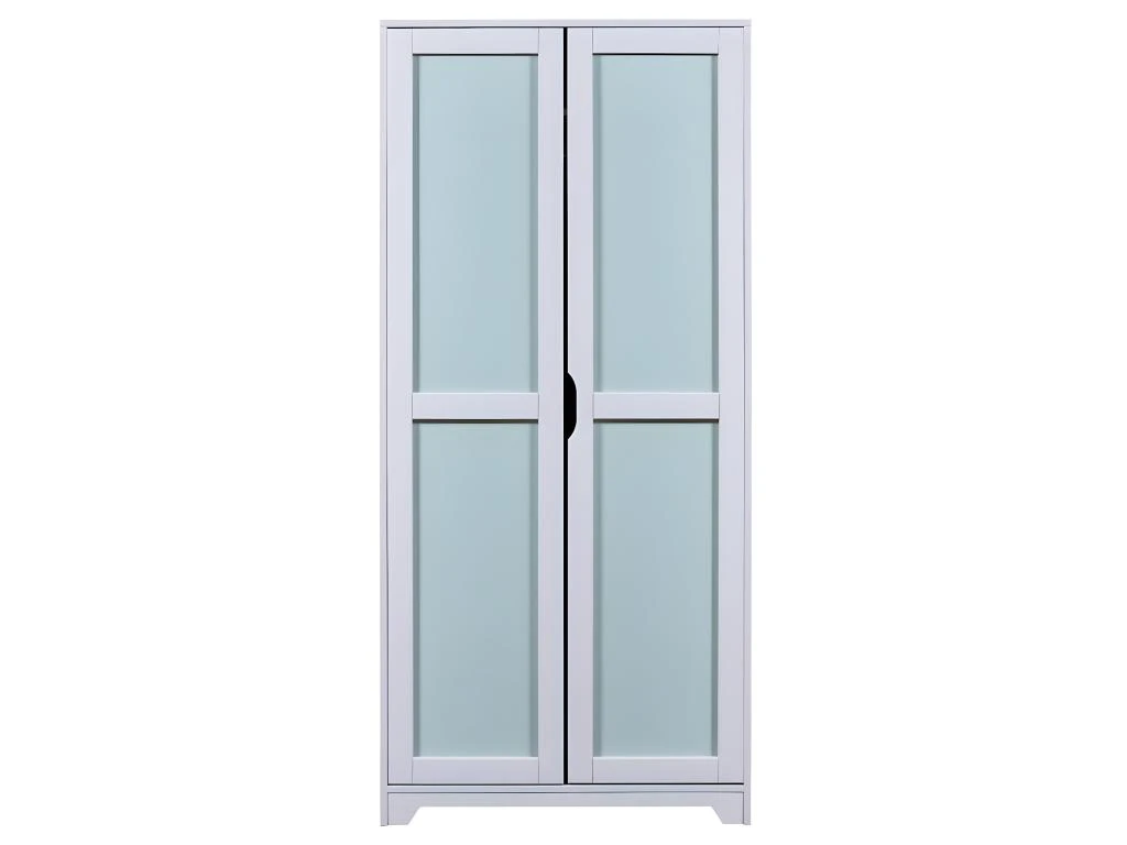 GLASCA - Armoire 2 Portes En Pin Gris Et Vert D'Eau 5 GLASCA - Armoire 2 Portes En Pin Gris Et Vert D'Eau â Image 3