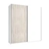 ILONA - Armoire Penderie 2 Portes Coulissantes Effet Chêne Clair Et Blanc Mat