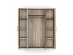 Armoire, Garde-robe, Collection TOM, 4 Portes 160 Cm, Penderie Intégrée Chêne Sonoma -Meubles Soldes Boutique armoire et dressing 15894455