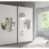 Armoire 2 Portes Coulissantes - Avec Miroir - L218 Cm - Blanc - FISULIO -Meubles Soldes Boutique armoire et dressing 16409043