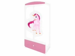 Armoire Enfant Licorne 2 Portes 1 Tiroir De Rangement - Rose -Meubles Soldes Boutique armoire et dressing 17566961