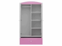 Armoire Enfant Licorne 2 Portes 1 Tiroir De Rangement - Rose -Meubles Soldes Boutique armoire et dressing 17566965