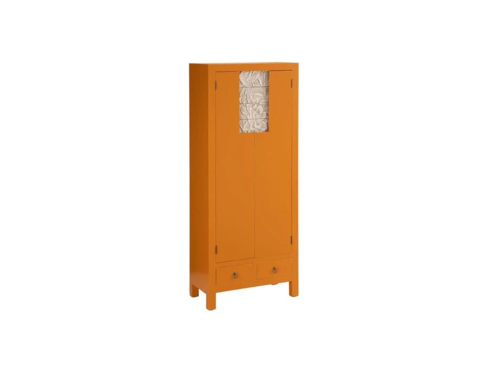 Armoire Lingère 2 Portes 6 Tiroirs Bois/Orange - QINGDAO 3 Armoire Lingère 2 Portes 6 Tiroirs Bois/Orange - QINGDAO
