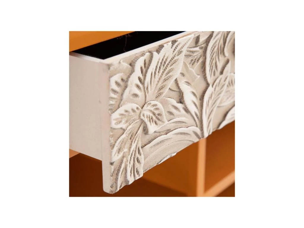 Armoire Lingère 2 Portes 6 Tiroirs Bois/Orange - QINGDAO 8 Armoire Lingère 2 Portes 6 Tiroirs Bois/Orange - QINGDAO – Image 6