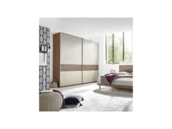 Armoire 2 Portes Coulissantes Noyer Foncé/Argile - ANIECE N°2 -Meubles Soldes Boutique armoire et dressing 17632787