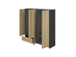 Armoire 4 Portes 1 Tiroir Chêne Noir - FIP -Meubles Soldes Boutique armoire et dressing 17632795
