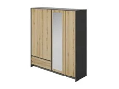 Armoire 4 Portes 1 Tiroir Chêne Noir - FIP -Meubles Soldes Boutique armoire et dressing 17632797