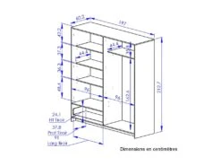 Armoire 4 Portes 1 Tiroir Chêne Noir - FIP -Meubles Soldes Boutique armoire et dressing 17632801
