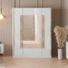 Armoire 4 Portes Battantes Blanc Brillant/Or - NAHESA - L 162 X L 53 X H 212 Cm -Meubles Soldes Boutique armoire et dressing 19825313