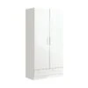 Armoire 2 Portes 1 Tiroir 200X102X51Cm Blanc-Caraïbes - Venprodin -Meubles Soldes Boutique armoire et dressing 19960725
