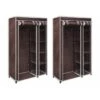 Lot De 2 Armoires étagères Penderie Dressing Tissu Marron Entrée Chambre Camping Bre Camping 2002003/2 -Meubles Soldes Boutique armoire et dressing 21028129