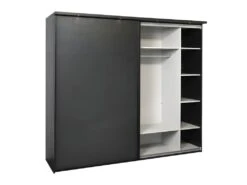 Armoire 2 Portes Coulissantes 217 Cm Bois Noir - UNYS 11 Armoire 2 Portes Coulissantes 217 Cm Bois Noir - UNYS -Meubles Soldes Boutique armoire et dressing 21722115