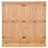 New Mexico Armoire 4 Tiroirs Avec 2 Tiroirs Largeur 194 Cm, Hauteur 195 Cm, Délavé/ciré. -Meubles Soldes Boutique armoire et dressing 22415245