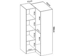 Armoire Elgon, Meubles D'angle Pour Chambre à Coucher, Armoire D'angle Avec 2 Portes Battantes, 91x93h184 Cm, Chêne -Meubles Soldes Boutique armoire et dressing 22790215