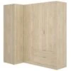 Armoire Sillara, Meubles D'angle Pour Chambre à Coucher, Armoire D'angle Avec 4 Portes Battantes, 174x91h184 Cm, Chêne -Meubles Soldes Boutique armoire et dressing 22790589