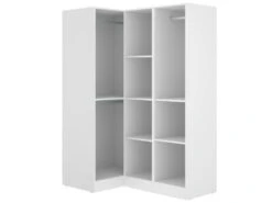 Armoire Meru, Meuble D'angle Pour Chambre, Armoire D'angle Avec 3 Portes Battantes, 133x91h184 Cm, Blanc -Meubles Soldes Boutique armoire et dressing 22790909