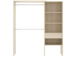 Armoire Lhotse, Structure Pour Dressing, Portemanteau Ouvert, 160x40h187 Cm, Chêne -Meubles Soldes Boutique armoire et dressing 22791397
