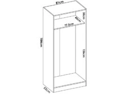 Armoire Giovo, Portemanteau Pour Chambre, Armoire Avec 2 Portes Battantes, 81x52h184 Cm, Blanc 9 Armoire Giovo, Portemanteau Pour Chambre, Armoire Avec 2 Portes Battantes, 81x52h184 Cm, Blanc -Meubles Soldes Boutique armoire et dressing 22792151