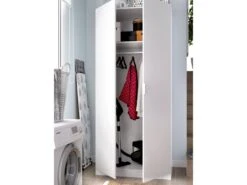 Armoire Giovo, Portemanteau Pour Chambre, Armoire Avec 2 Portes Battantes, 81x52h184 Cm, Blanc 10 Armoire Giovo, Portemanteau Pour Chambre, Armoire Avec 2 Portes Battantes, 81x52h184 Cm, Blanc -Meubles Soldes Boutique armoire et dressing 22792153