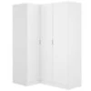 Armoire Dhuar, Meuble D'angle Pour Chambre, Armoire D'angle Avec 3 Portes Battantes, 133x91h184 Cm, Blanc -Meubles Soldes Boutique armoire et dressing 22896087
