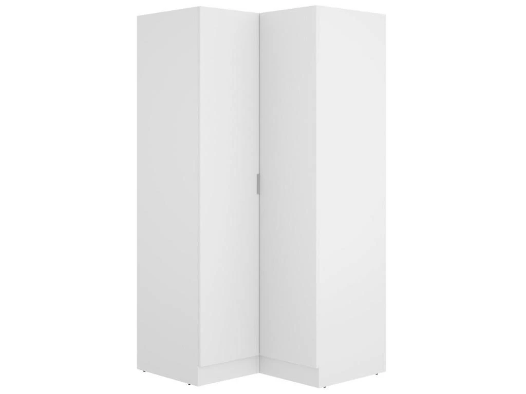 Armoire Dcipo, Meuble D'angle Pour Chambre à Coucher, Armoire D'angle Avec 2 Portes Battantes, 91x93h184 Cm, Blanc 3 Armoire Dcipo, Meuble D'angle Pour Chambre à Coucher, Armoire D'angle Avec 2 Portes Battantes, 91x93h184 Cm, Blanc