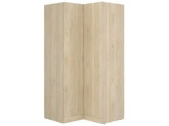 Armoire Dcipo, Meubles D'angle Pour Chambre à Coucher, Armoire D'angle Avec 2 Portes Battantes, 91x93h184 Cm, Chêne