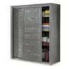 Armoire 2 Portes Coulissantes Bois Massif Gris - GABRIEL 2 Armoire 2 Portes Coulissantes Bois Massif Gris - GABRIEL -Meubles Soldes Boutique armoire et dressing 22982657