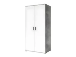Armoire 2 Portes Blanc Et Gris Soma - Blanc