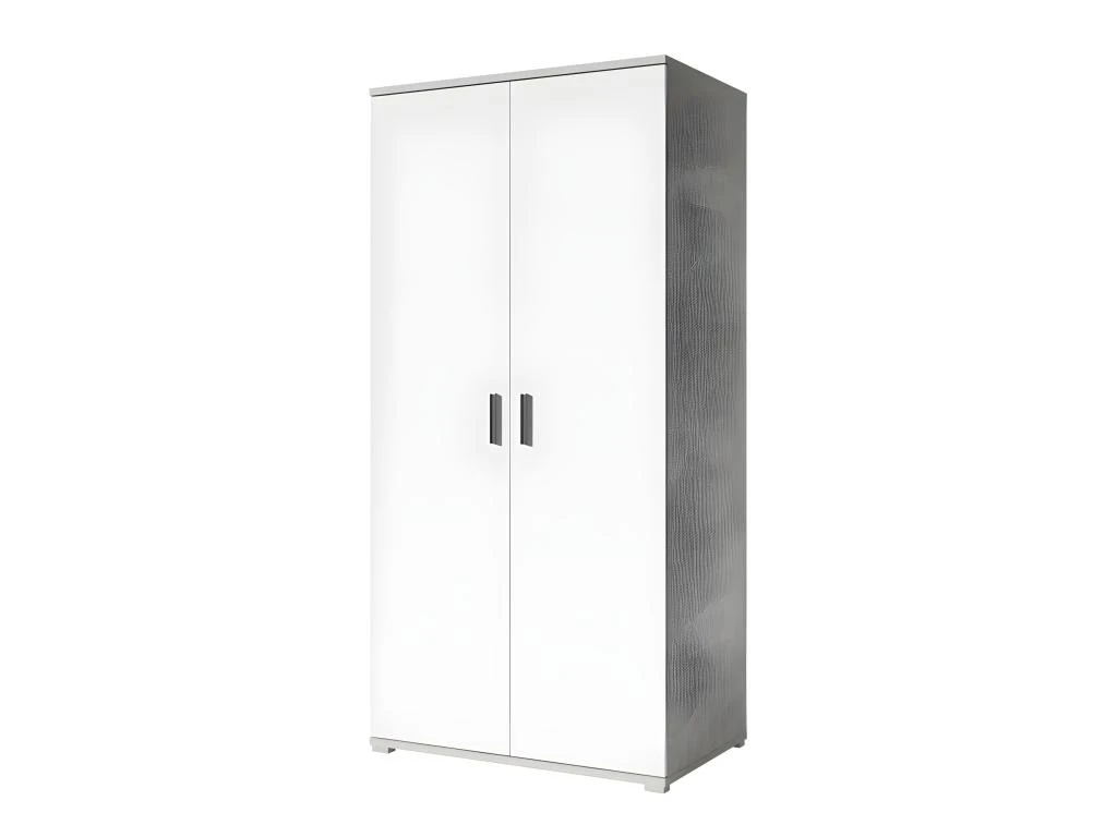 Armoire 2 Portes Blanc Et Gris Soma - Blanc 3 Armoire 2 Portes Blanc Et Gris Soma - Blanc