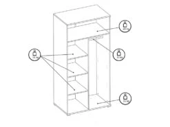 Armoire 2 Portes Blanc Et Gris Soma - Blanc 8 Armoire 2 Portes Blanc Et Gris Soma - Blanc -Meubles Soldes Boutique armoire et dressing 9191157