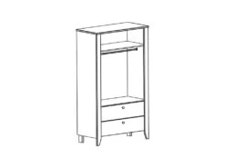 Armoire Teddy Bear 2 Portes - Blanc -Meubles Soldes Boutique armoire et dressing 9191183