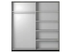 Armoire Design 220cm. 2 Portes Avec Miroirs Modulables. Couleur Noir Mat. Collection EOS -Meubles Soldes Boutique armoire et dressing 9575121