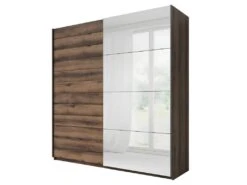 Armoire Design 2 Portes 200cm Couleur Chêne Foncé. Collection EOS