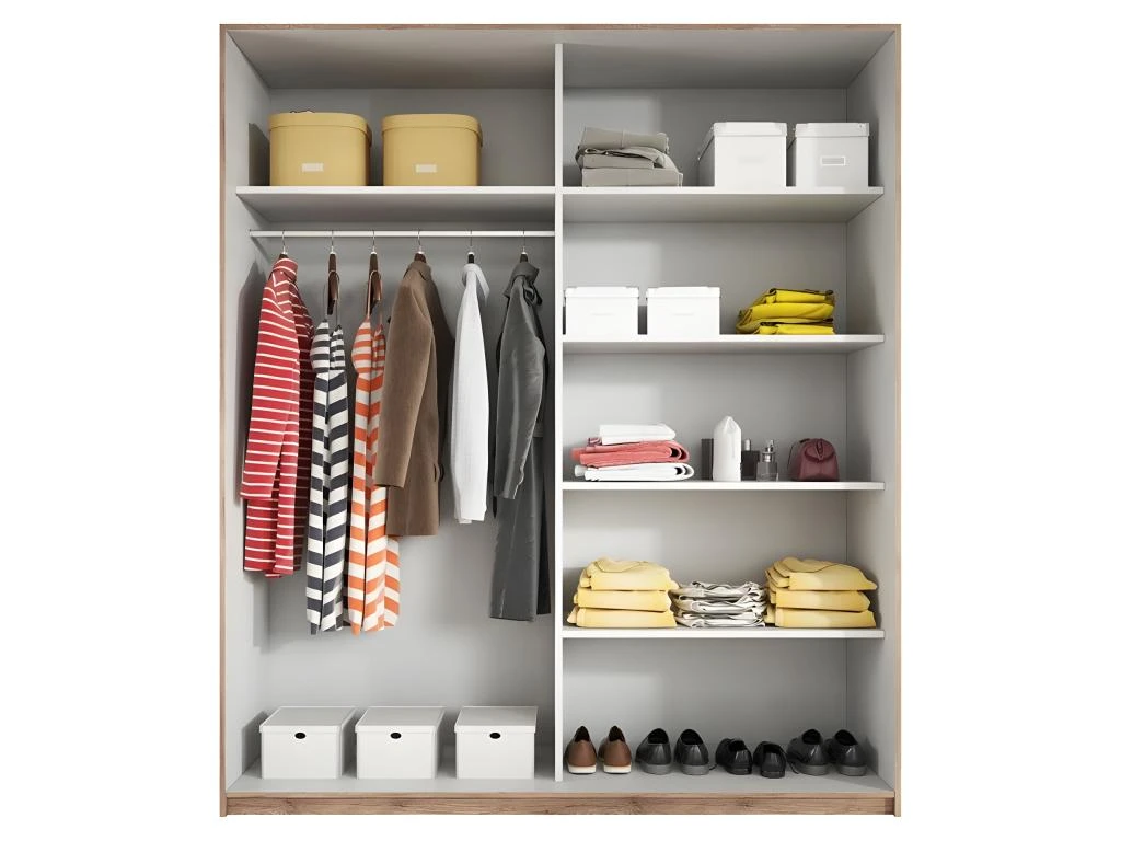 Armoire Design 2 Portes 200cm Couleur Chêne Foncé. Collection EOS 5 Armoire Design 2 Portes 200cm Couleur Chêne Foncé. Collection EOS – Image 3