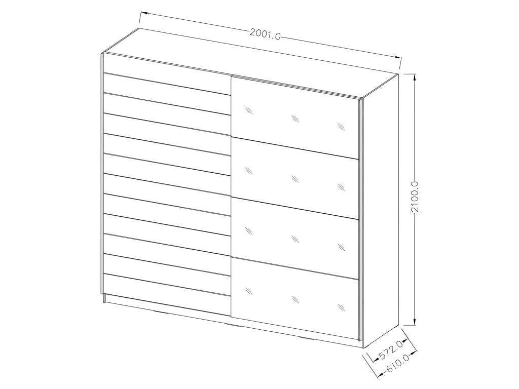 Armoire Design 2 Portes 200cm Couleur Chêne Foncé. Collection EOS 7 Armoire Design 2 Portes 200cm Couleur Chêne Foncé. Collection EOS – Image 5