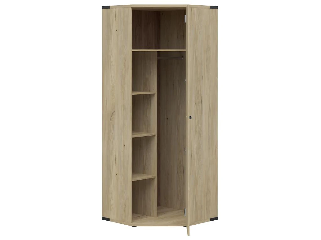 Armoire D'angle 1 Porte Dako Bois Et Noir 4 Armoire D'angle 1 Porte Dako Bois Et Noir – Image 2