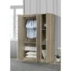 Armoire/Garde Robe BARTIN, 3 Portes, Contemporaine Chêne Sonoma Et Poignées Grises.