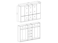 Armoire Design 5 Portes Et 3 Miroirs Couleur Grise Finitions Glossy - LUCIA 9 Armoire Design 5 Portes Et 3 Miroirs Couleur Grise Finitions Glossy - LUCIA -Meubles Soldes Boutique armoire et dressing 9576257