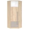 Armoire D'angle 1 Porte Stella Bois Gris Et Blanc