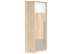 Armoire D'angle 1 Porte Stella Bois Gris Et Blanc -Meubles Soldes Boutique armoire et dressing 9576263