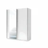 Armoire, Garde Robe GOZU 150 Cm Deux Portes Coulissantes. Dressing Complet Avec Miroir, Penderie Et étagères. Coloris Blanc -Meubles Soldes Boutique armoire et dressing 9576547